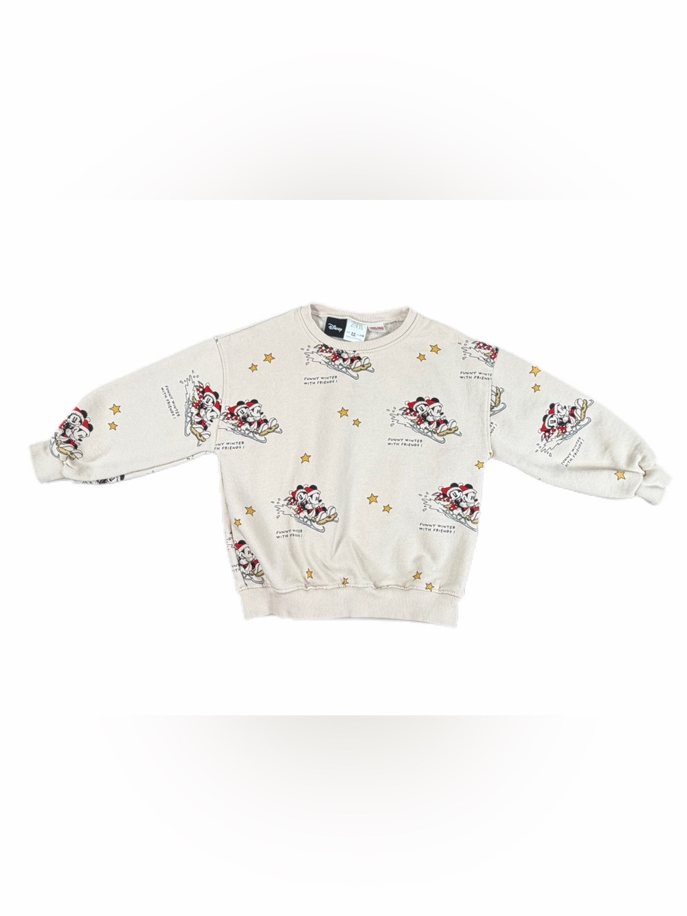 ZARA x DISNEY “Funny Winter with Friends” Fleece Christmas Sweatshirt- 5-6